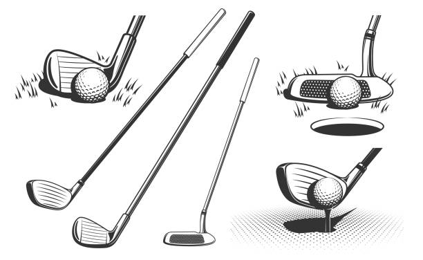 Golf Clubs Hitting a Golf Ball